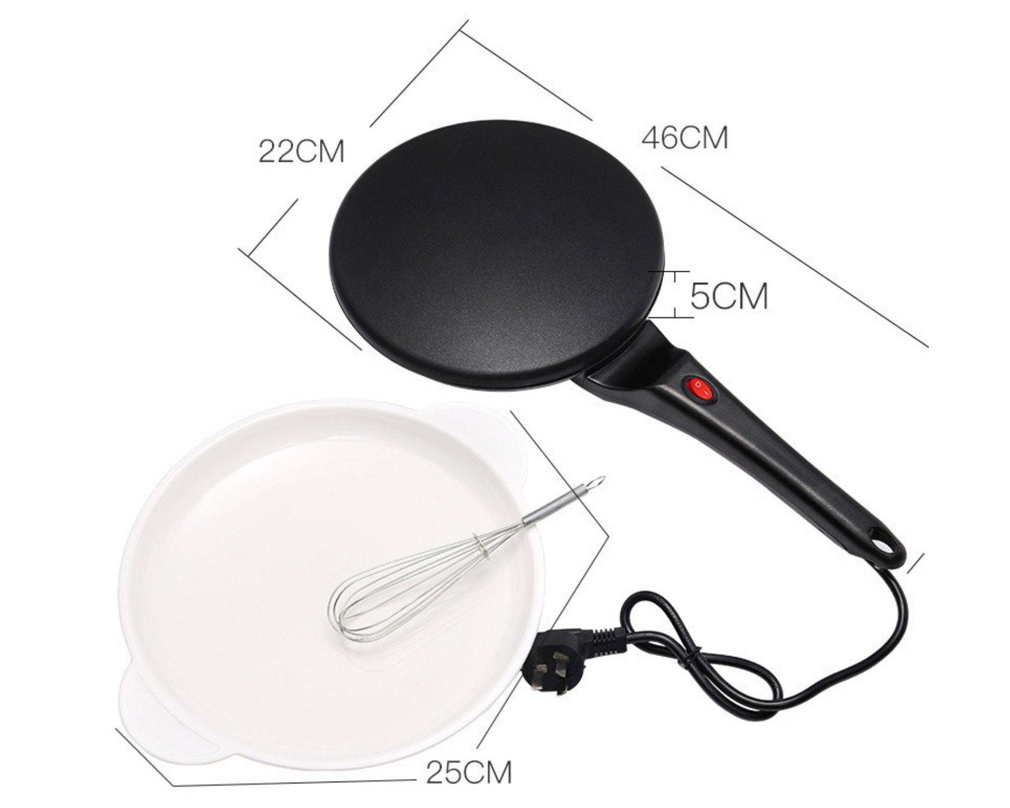 Crepix - Electric Crepe Maker (+ 1 Free Pancake Batter Bowl and 1 Whisk)